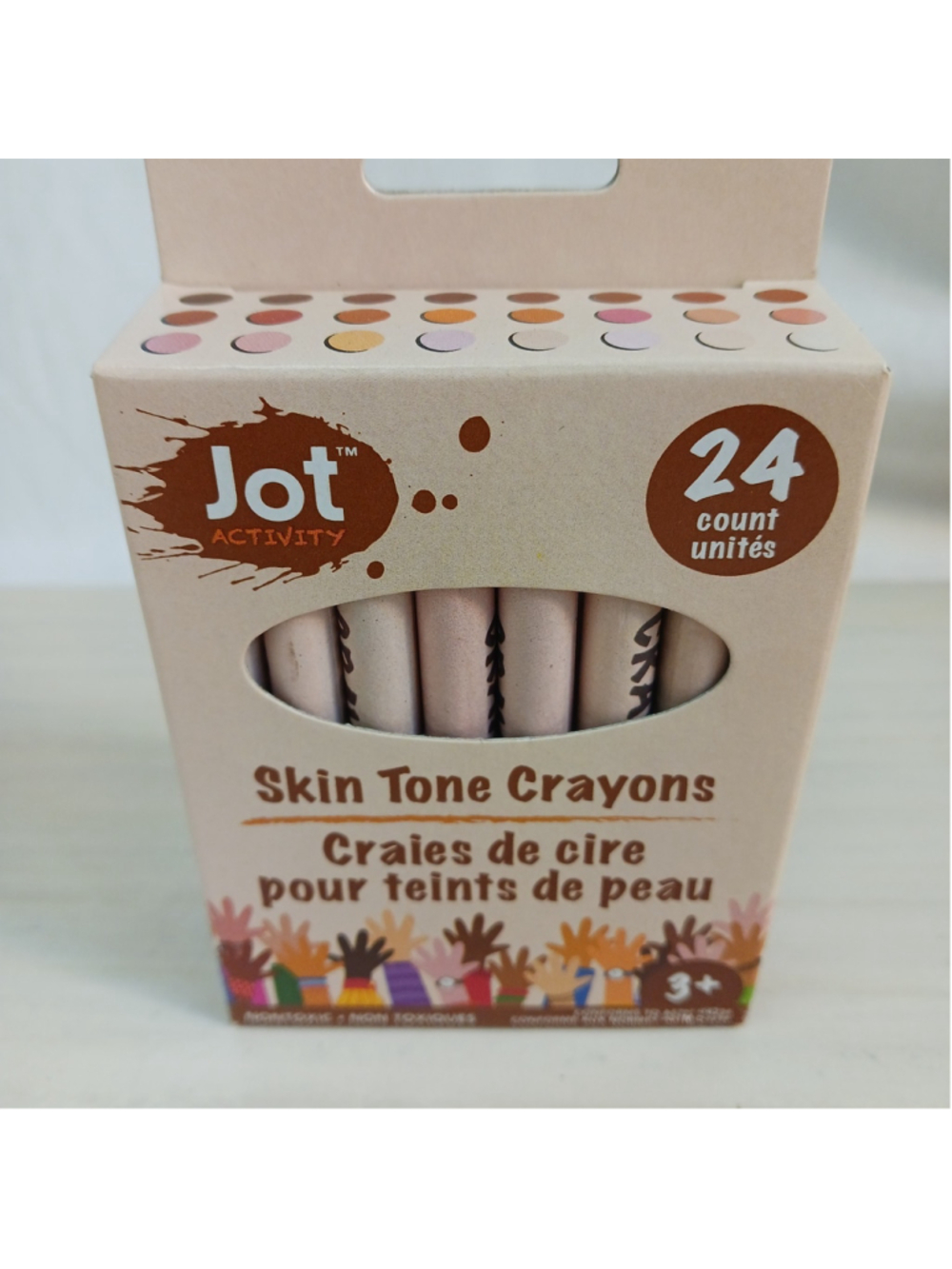 New 24 Skin Tone Crayons Nontoxic Jot Art Portrait Neutrals Color Wax Shades